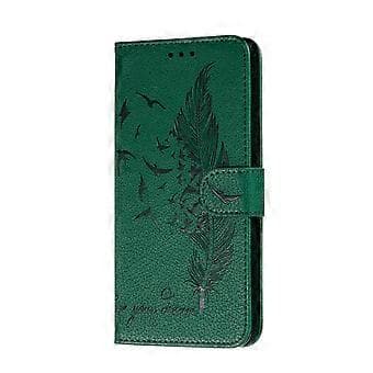 Litchi Design Imprint Feather Läderfodral med Plånboksstativ för Nokia 7.2