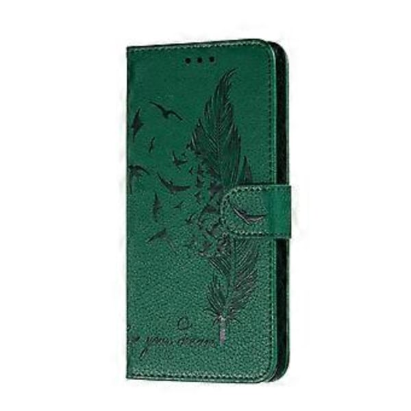 Litchi Design Imprint Feather Leather Phone Case med lommebokstativ for Nokia 7.2