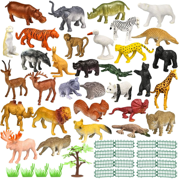 AI-djurleksaker för barn - 53 delar - Djurfigurer från zoo - Lär dig