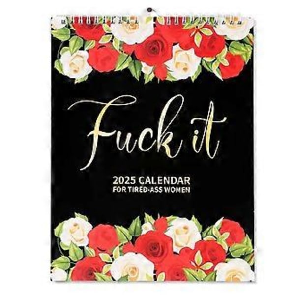 Trætte-Røv Kvinder 2025 Kalender Sjov Svorne Vægge Kunst Kalender 12 Måneder Planner Julegave Gag (3)