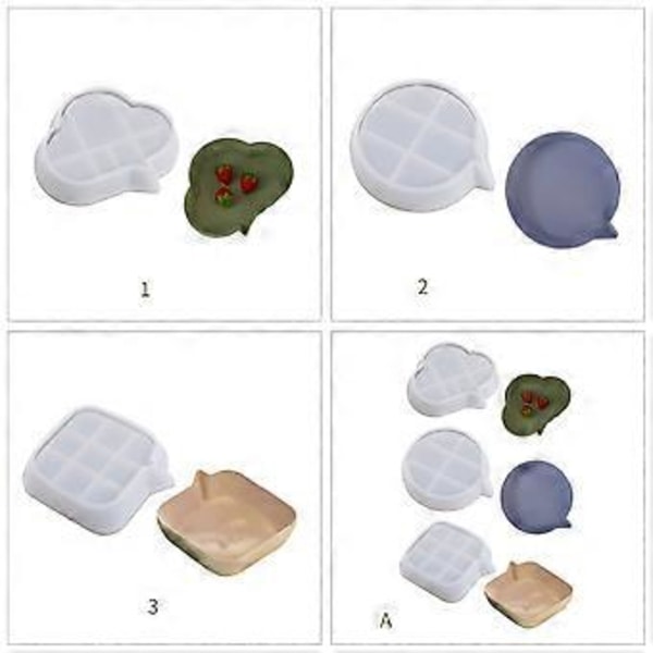 Moln Skål Form Ljus Kopp Behållare Formar Pennhållare Gipsform Blomkruka Cementform Silikon Resin Formar Heminredning (kvadratisk)