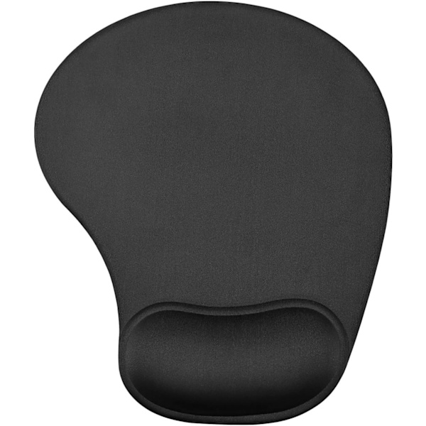 Gel Musemåtte med håndledsstøtte 10,00 × 9,25 × 1,3 tommer (sort, 1 stk)