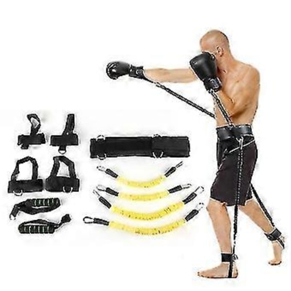 Bounce Trainer Fitness Modstandsbånd Boksesæt Latex Tube Spændingsreb Ben Talje Træner-f(120 Pund Gul)