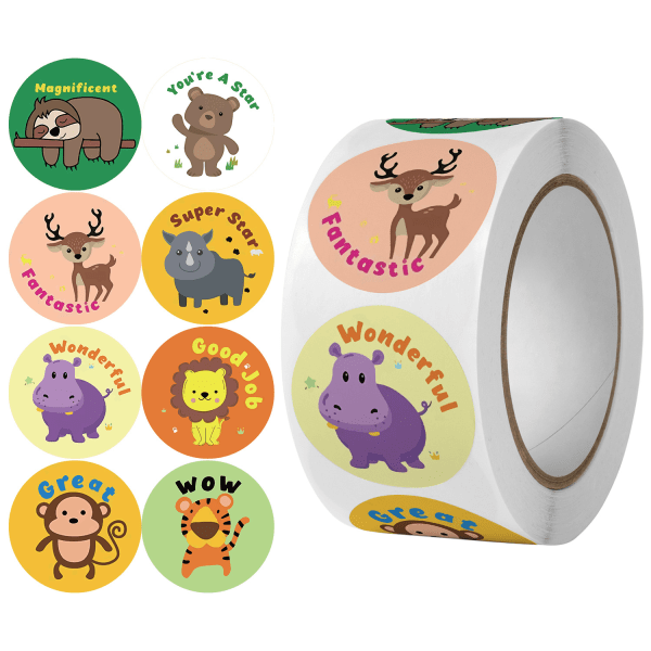 1000 Pcs Round Incentive Stickers for Animals 2