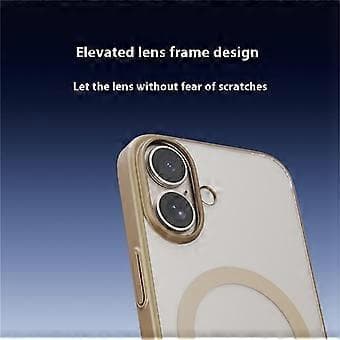 Kompatibelt deksel for iPhone 16, kompatibelt med MagSafe, matt PC-bakside (gull)