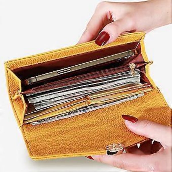 Tunn Plånbok Dam Handhållen Väska Multifunktionell och Portabel för Födelsedagspresent (Svart)