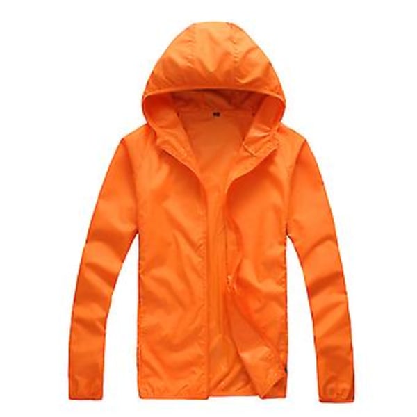 Fianao Dam & Herr Sommar Långärmad Huvad Vindtät Solskyddsförkläde Fiskejacka (XL Orange-)