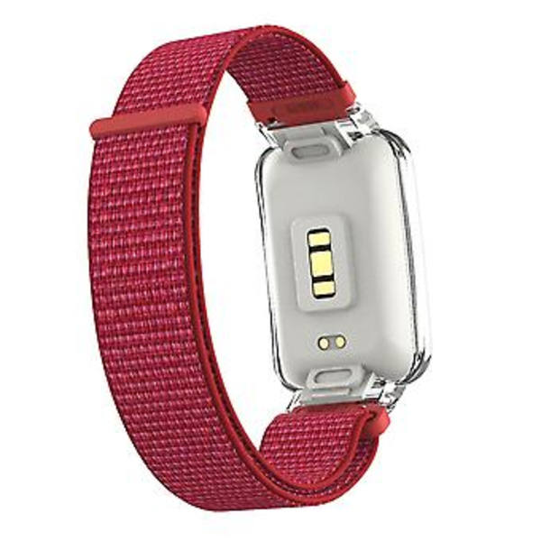 PC-etui + Nylon Loop-rem til Xiaomi Mi Band 7 Pro (Rød)
