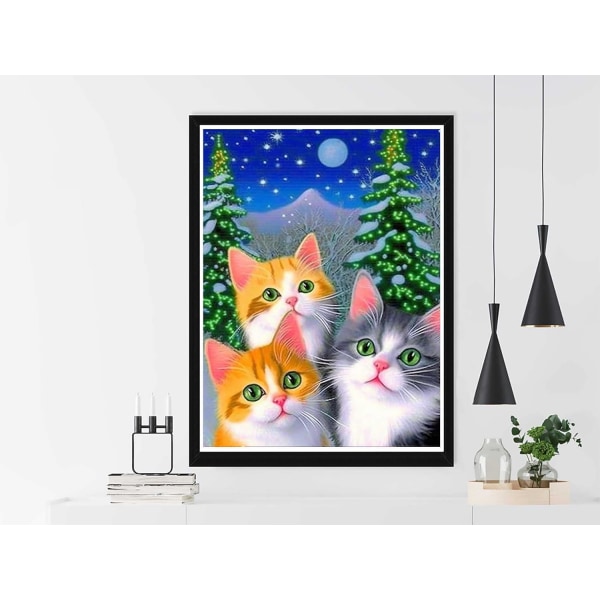 30*40cm 5D timanttimaalaus kissa, timanttikirjontaeläin, timantti