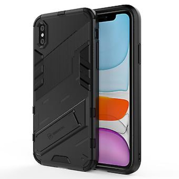 PC + TPU støtsikker etui for iPhone X / XS (Svart)