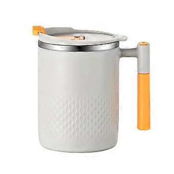 Kaffekopp med Håndtak Drikkekopp 400 ml Vannflaske Praktisk Rustfritt Stål Isolert Kopp Termokopp for Lounge Piknik (Lysegrå)