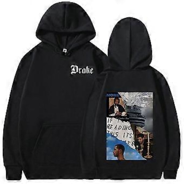 Rapper Drake Musik Album Print Hip Hop Hættetrøje Unisex Pullover Hættetrøje (M)