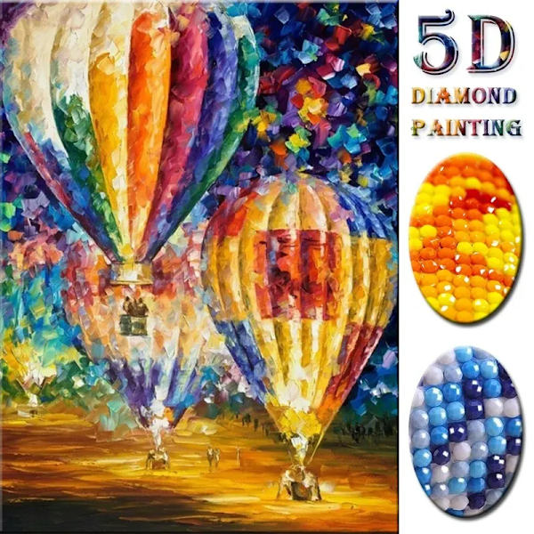 (30x40cm) 5D mosaiikki DIY timanttimaalaus kuumailmapallo risti
