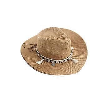 2023 Unisex Halm Fedora Panamahatt Sommar Sol Kort Brätte Keps Hatt (Khaki)
