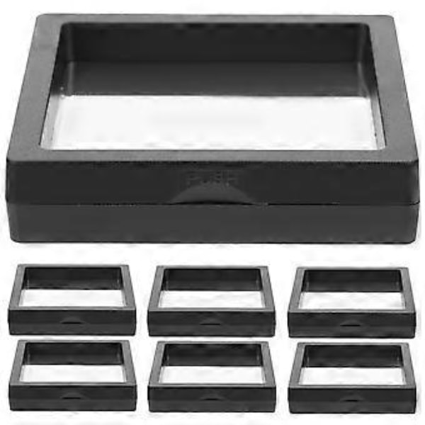12 stk. Flydende Smykkeramme Display Holder Stande 3D Mønt Display Case