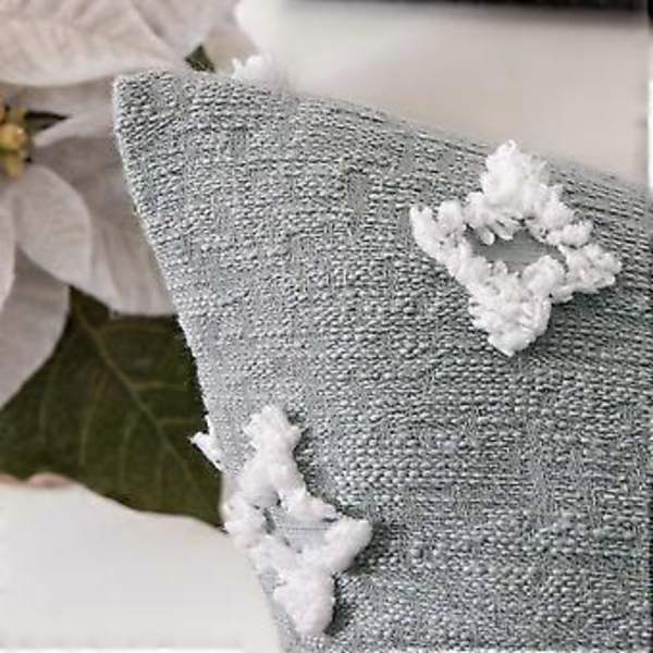 Sett med 2 dekorative putetrekk Rhombic Jacquard Putetrekk Myk Rektangulær Putetrekk, 12x20 tommer, Lysegrå
