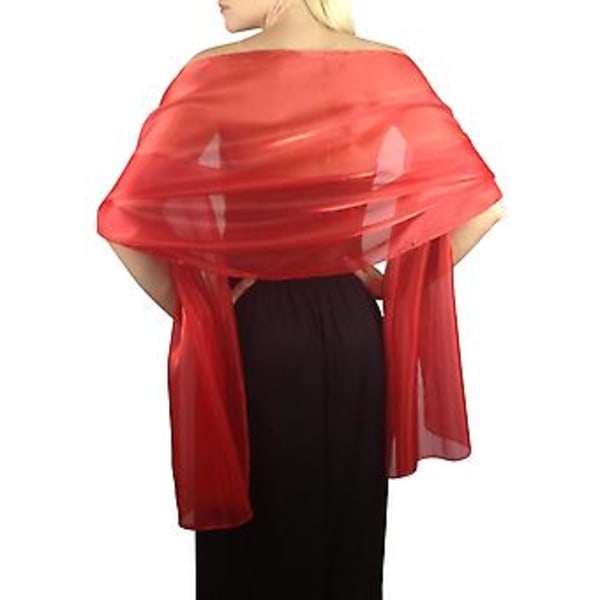 Iriserande Wrap Stole Sjal för Bröllop Brud Brudtärnor Baler & Fester - Röd