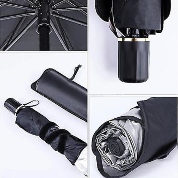 Bilsolskydd Vindruta Solskydd, Titan Silver Tyg Vikbart Vindruta Solskydd Parasoll (65 x 125 cm)