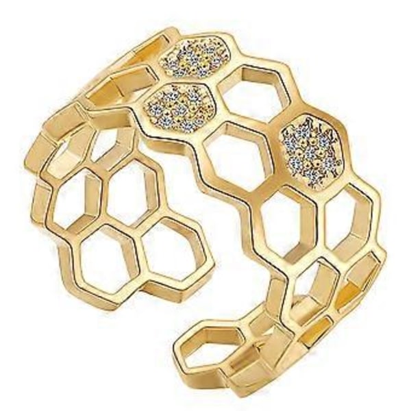 1 stk. Elektropletteret 14K Guld Ring Elegant Fingerring Mode Fingersmykker