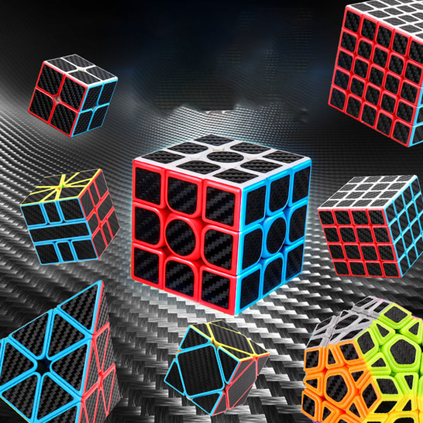 [4 Pack] Carbon Fiber Rubik's Cube Set