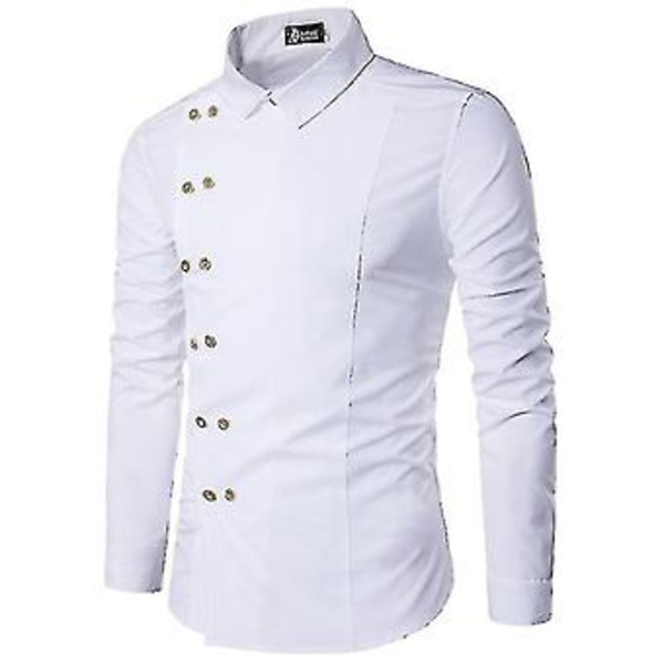 Pitkähihainen paita miehille (2XL Valkoinen)