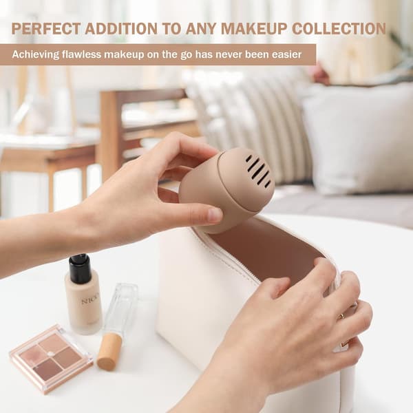 2 st Khaki Makeup Svamp Hållare, Silikon Resa Skönhetssvampar C