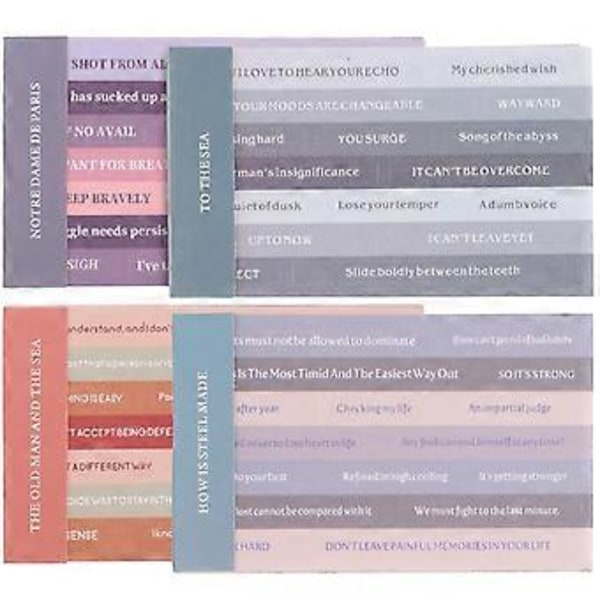 4 Poser Inspirerende Klistremerker med Fine Ord, Selvklebende Motiverende Sitatklistremerker for Scrapbook Notatbok (Som Vist 1)