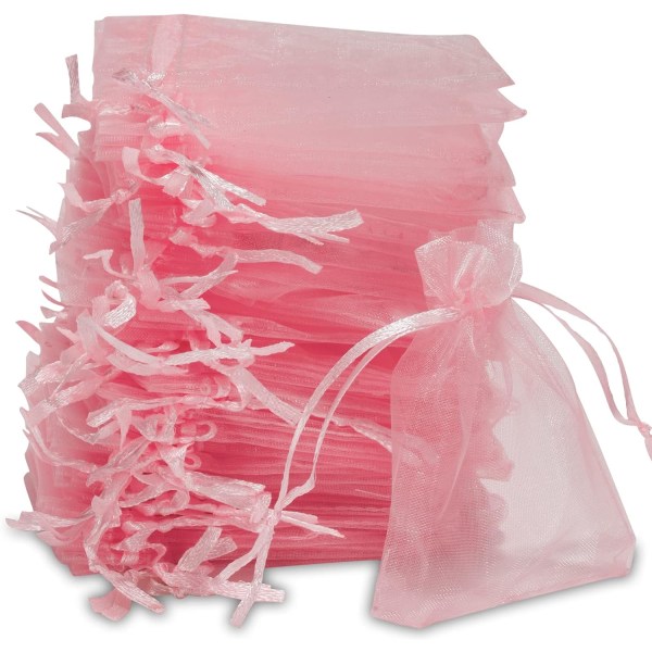 100 kpl organza-pusseja, 7 x 9 cm, lahjapussi organza