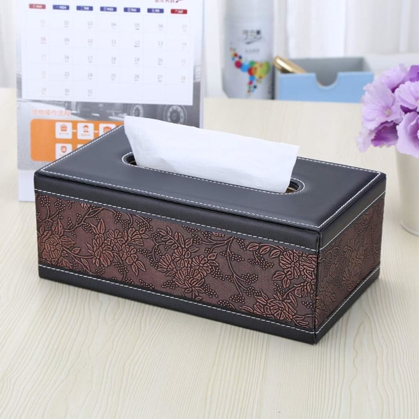 Leather tissue box for home, office and car