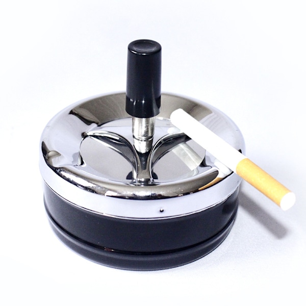 Drejeaske Metal Drejeaske Sort / Krom 9,5 cm i Diameter