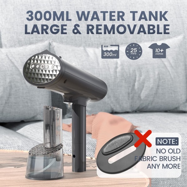 1400W kannettava vaatteiden höyrystin 300 ml säiliöllä, pystysuuntaiseen