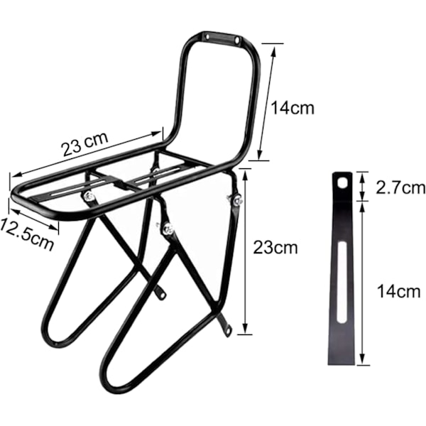 Sykkel foran rack 15 kg kapasitet, 2 installasjonsmetoder med Mou