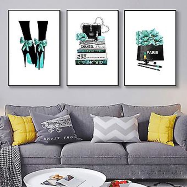 Wekity Kvinde Kærlighed 1 Væghængt Canvas Print Poster, Enkel Mode Akvarel Kunstmaleri Dekoration til Hjemmet Stue Soveværelse Kontor og Børneværelse