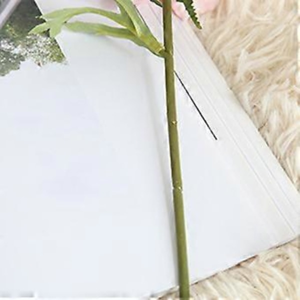 Simulert Te Rose Visner Ikke Falmer Ikke Trenger Vanning Værbestandig Lettstelt Levende 29cm Enkelthodet Falsk Te Rose Hjemmeinnredning (Grønn)
