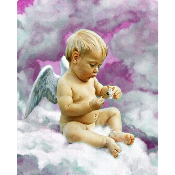 30*40 CM Diamond painting Baby Angel, Diamond Art Cloud,