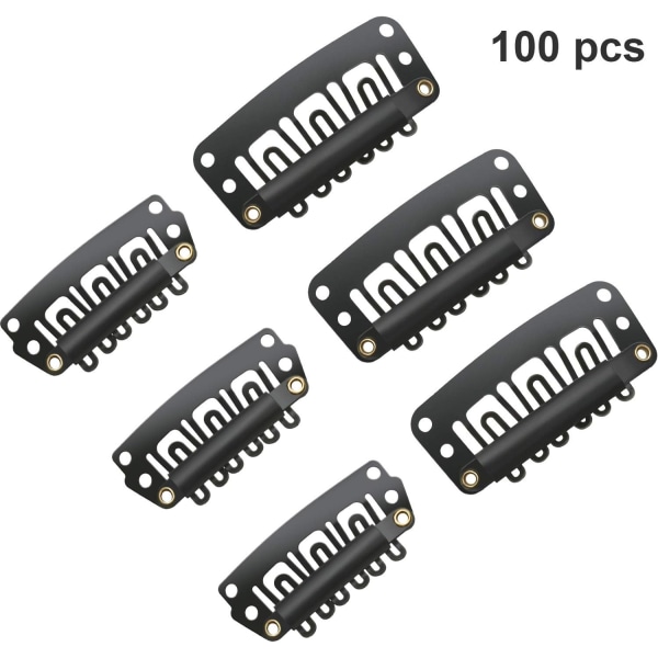 100 stk. parykclips U-formede metalclips rustfrit stål parykclips