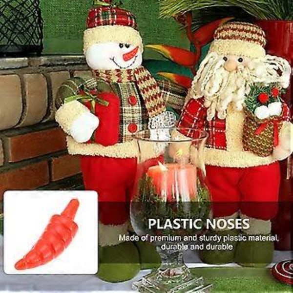 100 st Snögubbenäsor för pyssel, DIY-näsor i plast för snögubbe-leksaker