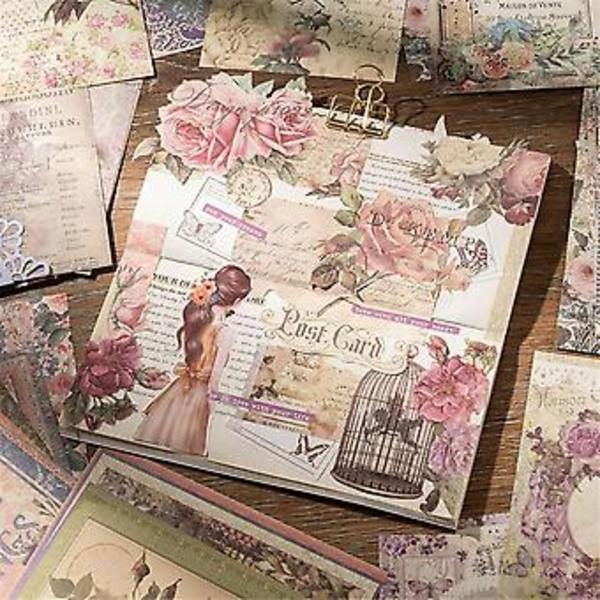Vintage-tyyliset Scrapbooking-paperit, 144 kpl Junk Journal -tarvikkeita, Ephemera Pack Journaling Ba