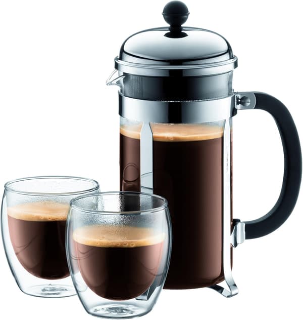 Fransk press kaffemaskin - 8 kopper - 1,0 L