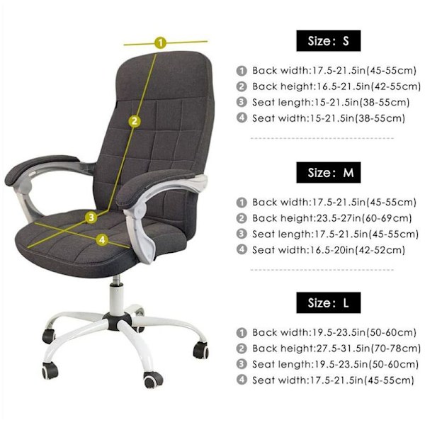 Jacquard Stretch Grå Vandafvisende Kontorstol Betræk Compute