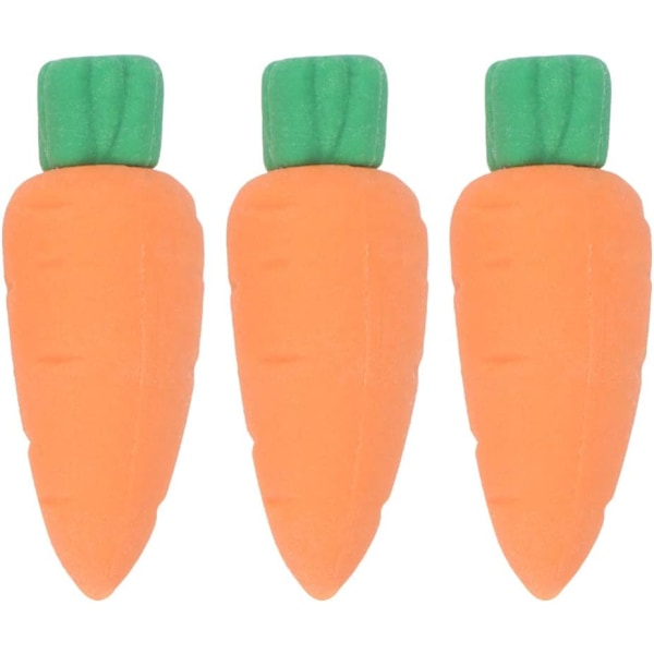 3 st Mini Morotsuddgummin Miniatyrgrönsaker Penna Suddgummin för