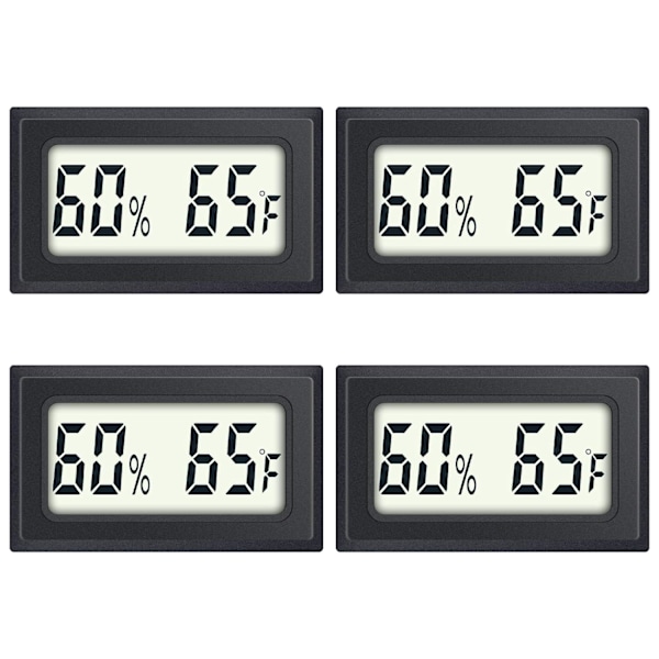 4-pack digital termometer för reptiler - Mini digital hygrometer för temperatur och luftfuktighet