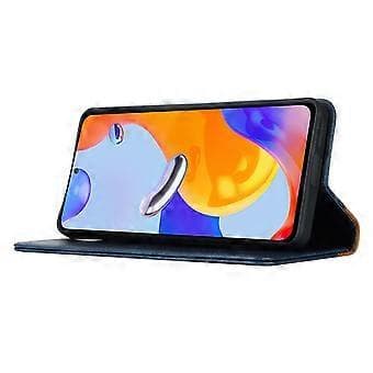 Til Xiaomi Redmi Note 11 Pro etui kalvetekstur 3 kortpladser farvesplejsning læder telefoncover (stil B)