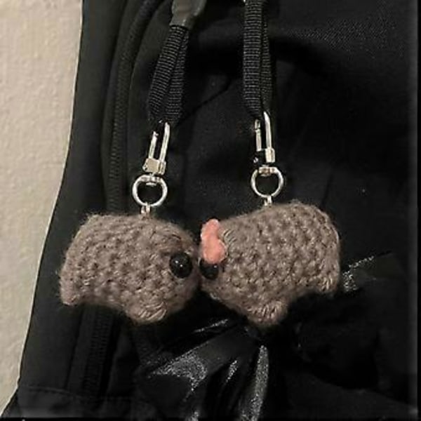 Pienikokoinen virkattu hamsteriavainketju eläinriipus avaimenperä mukava ja kevyt puhelinriipus lahja perheenjäsenelle (surullinen hamsteri A)