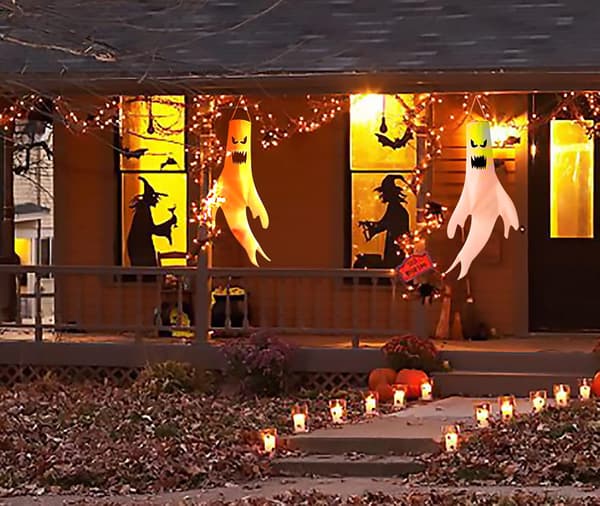 Halloween Dekorationer Spøgelse Vindstrømper Hængende Dekoration til Hjemmet Indendørs