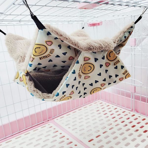 Rottahammock häkkiin, kaksinkertainen riippumatto pienille lemmikkieläimille, R