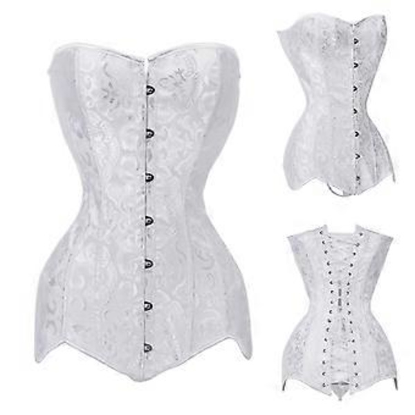 Muotikorsetti naisille Kukka Korsetti Crop Topit Vyötärövalmentaja Liivi Asuste Nauhallinen Waspie Cincher naisille Musta XL(XL Musta)