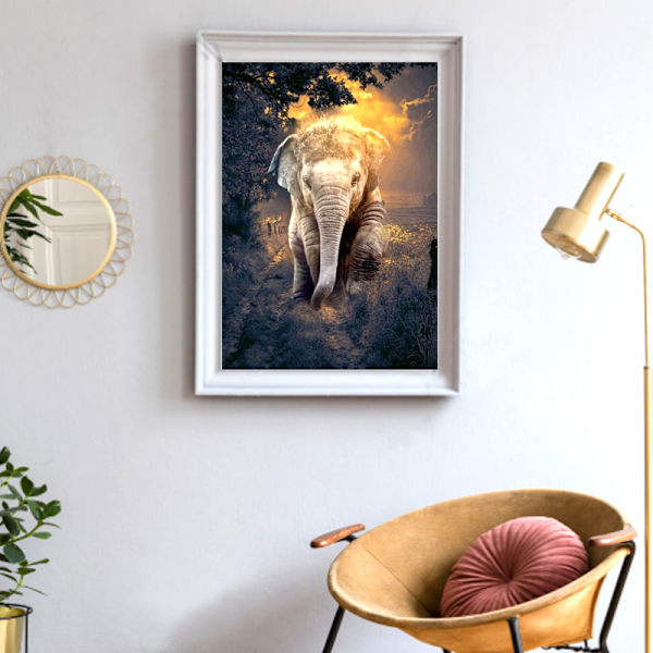(30x40cm)Uusi 5D timanttimaalaus Eläin Täynnä timantteja Vanha