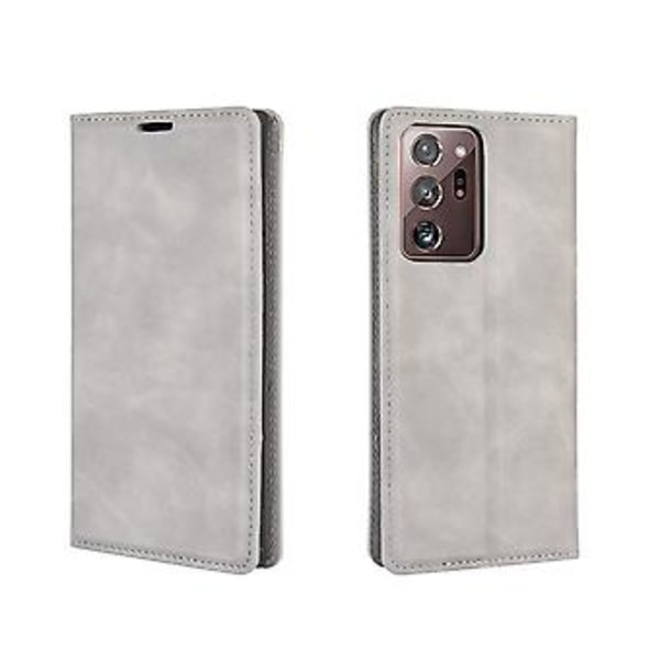 Magnetiskt Läder TPU-fodral för Galaxy Note20 Ultra (Grå)