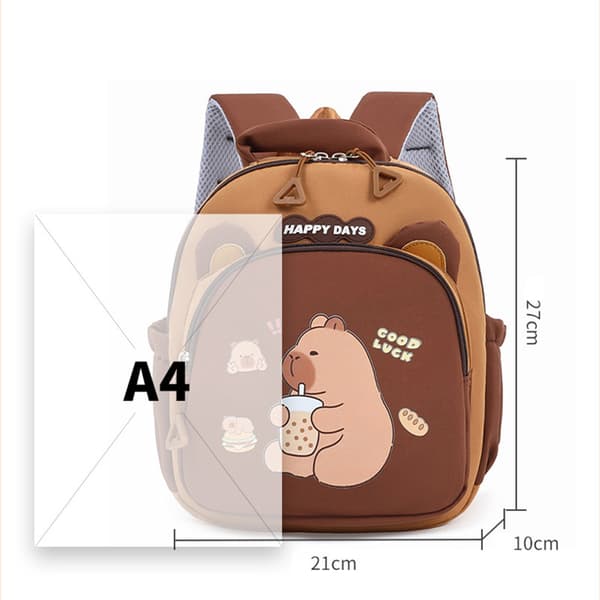 Tecknad Capybara Lättviktsryggsäck för barn, Stil A A